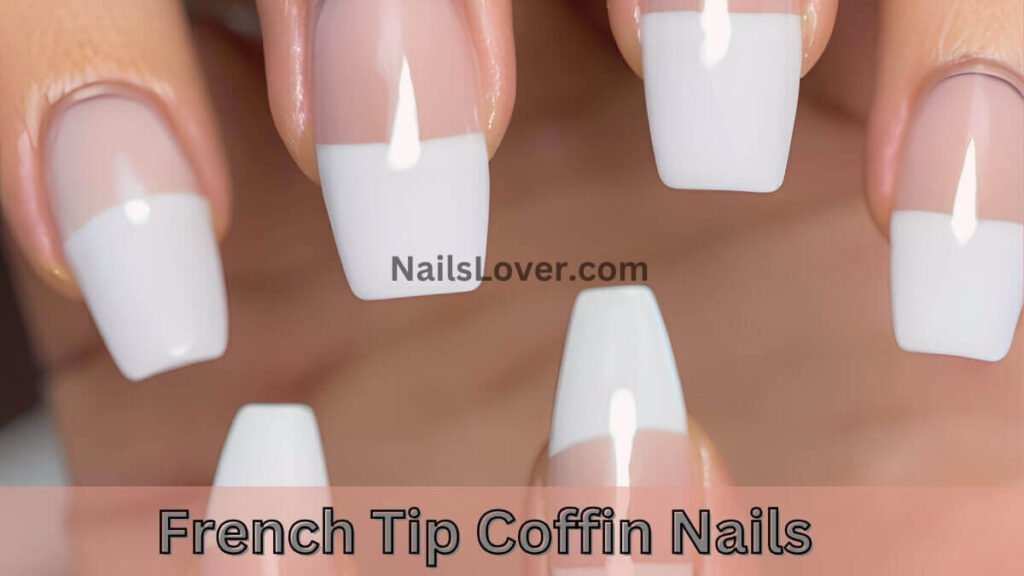 French Tip Coffin Nails French Tip Coffin Nails